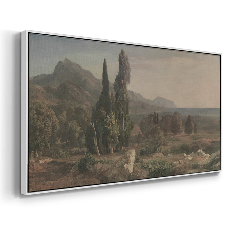Série paysage - Dxciii - Toile tendue avec châssis encadré - Prêt à être accroché, H 21 po x l 41 po, Blanc
