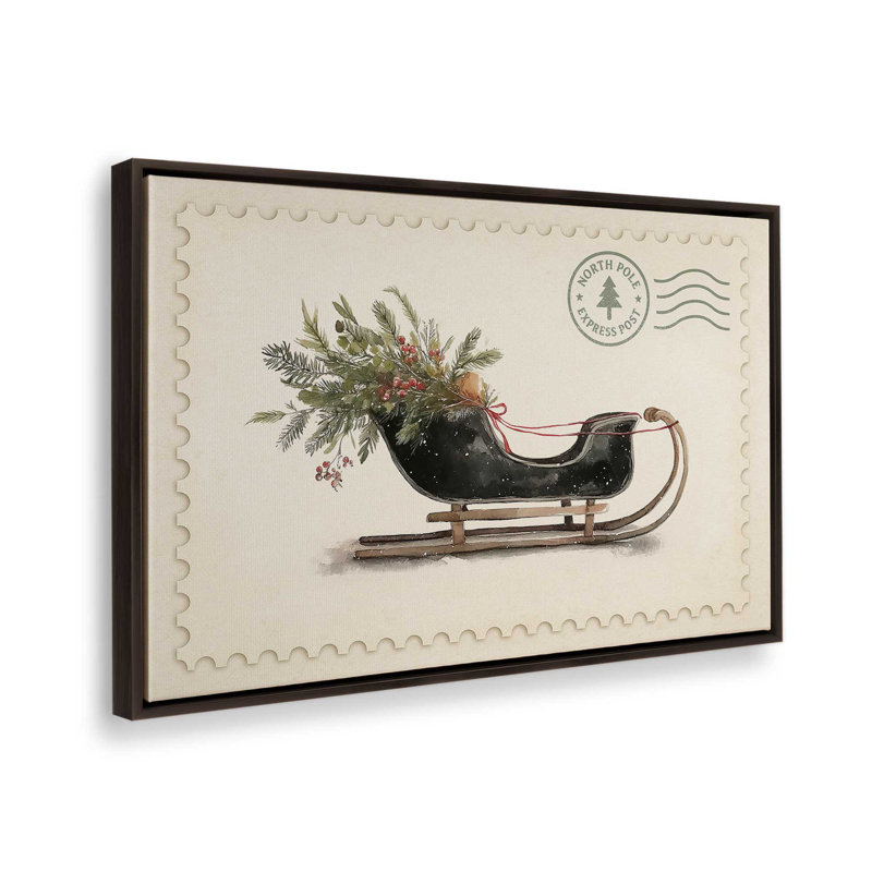 Impression sur toile Northiant Sleigh, H 20,75 po x l 30,75 po, Blanc opaque