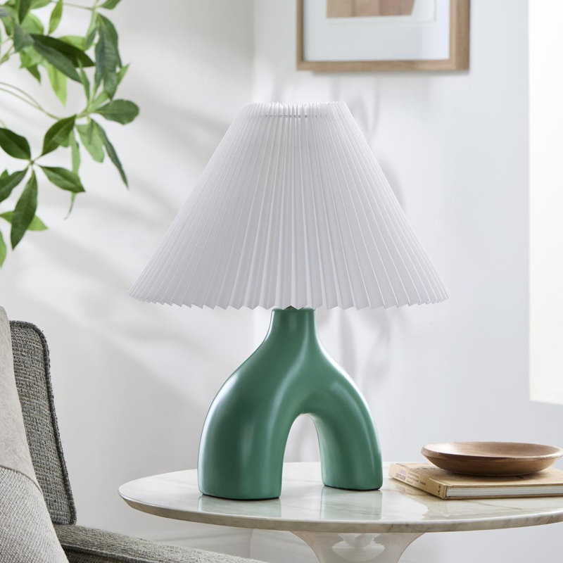 Celes Table Lamp, White, Green