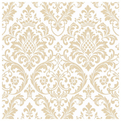 Intricate Beige Damask Comforter