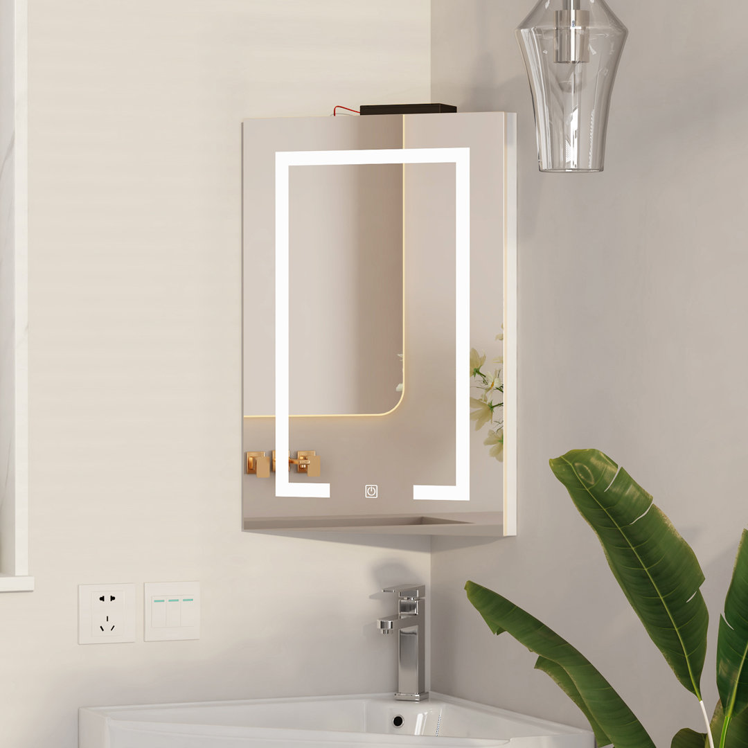 Colas 40mm W 60mm H Frameless Medicine Cabinet Mirror