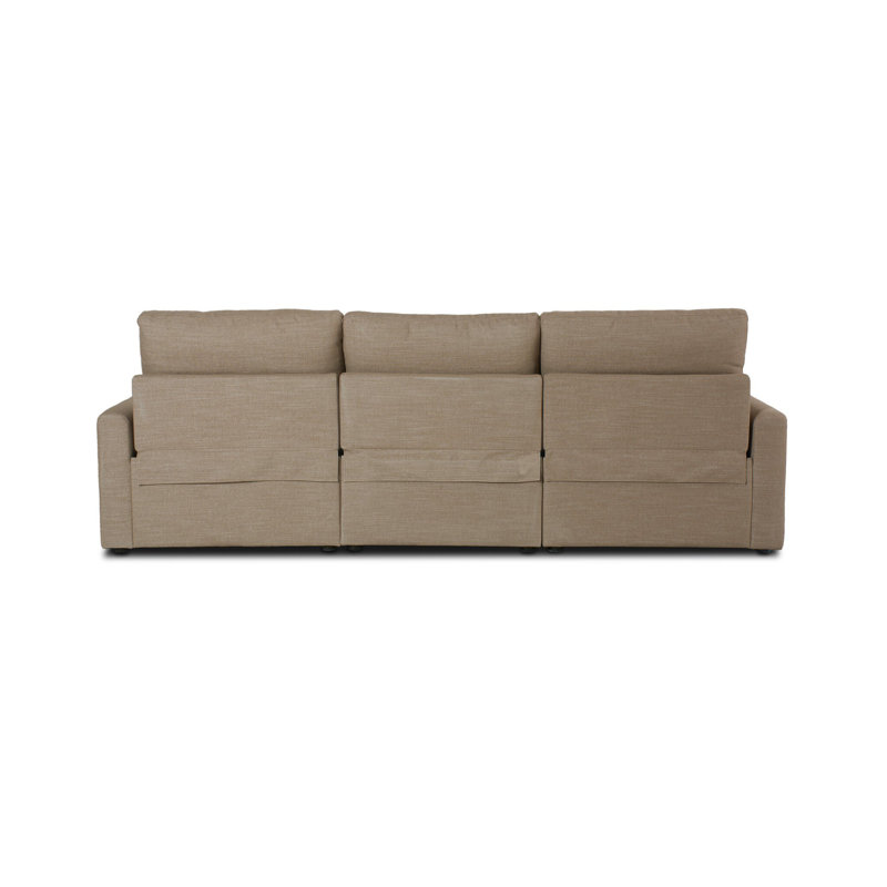 Tillery 111" Upholstered Power Reclining Sofa, Nomad Taupe Crypton Performance Weave