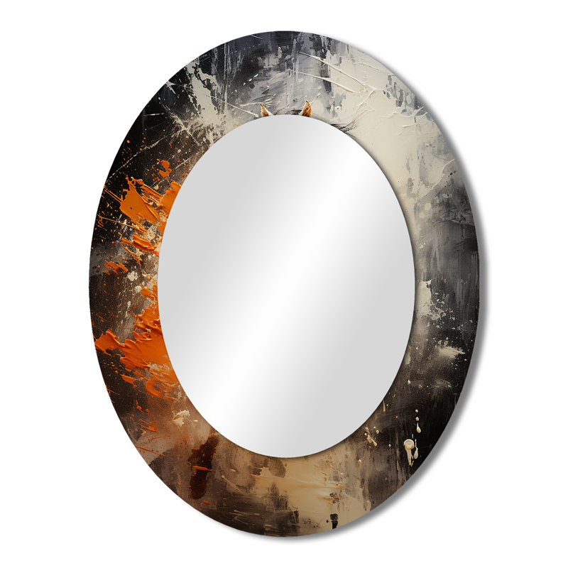 Miroir décoratif ovale en métal Sunset Wild West Indian, 43 po x 33 po