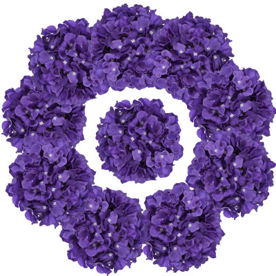 10 Pcs Artificial Hydrangea Flowers Fake Hydrangea Silk Flowers Heads With Stems Faux Hydrangea For Table Wedding Baby Shower Party Home Decorations