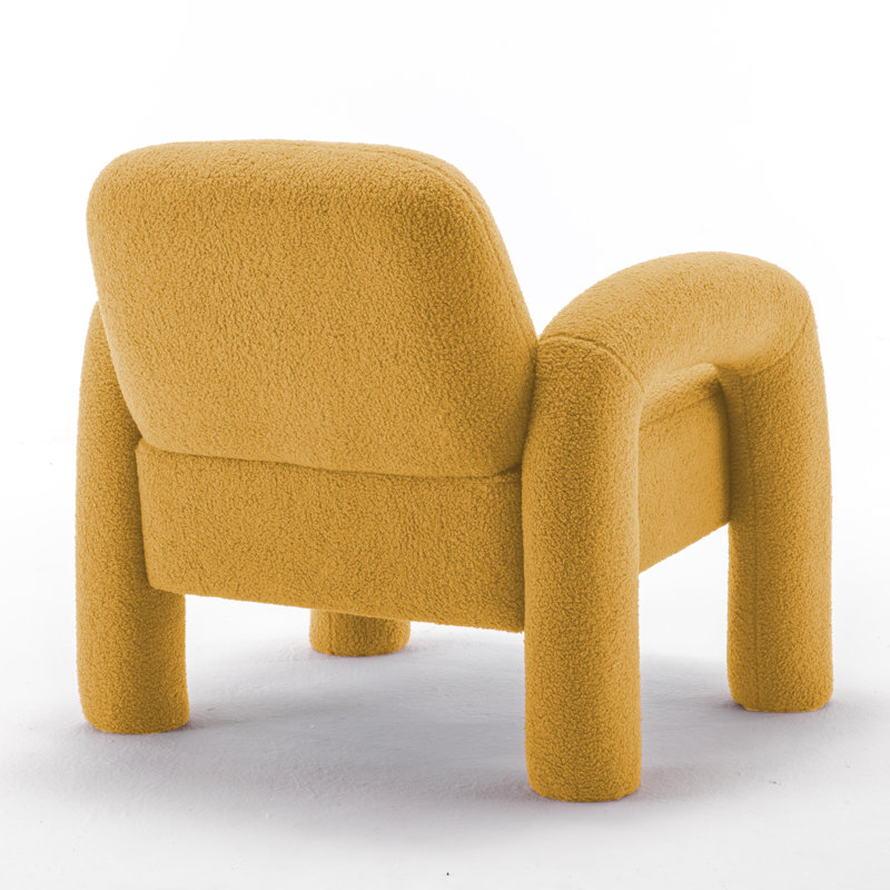 Armchai de 28 po de largeur, Polyester jaune moutarde