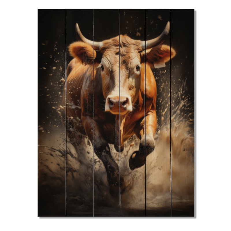 «Cow Grace» sur bois, H 20 po x l 10 po x P 0,78 po