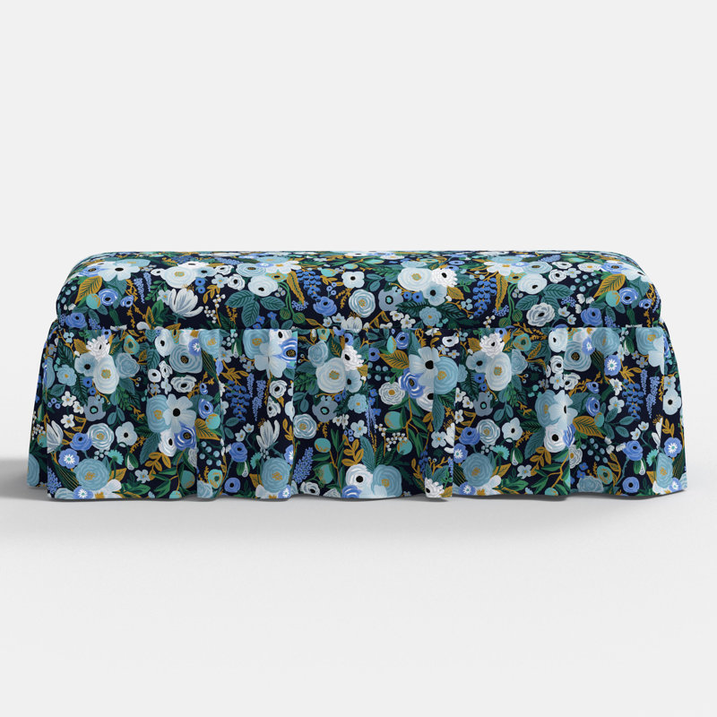Banc de salle à manger en bleu Garden Party, Fleurs bleue