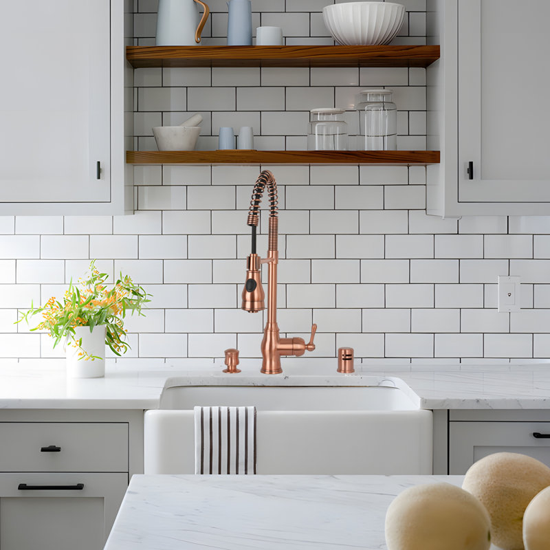Spring Single Handle Copper Kitchen Sink Faucet