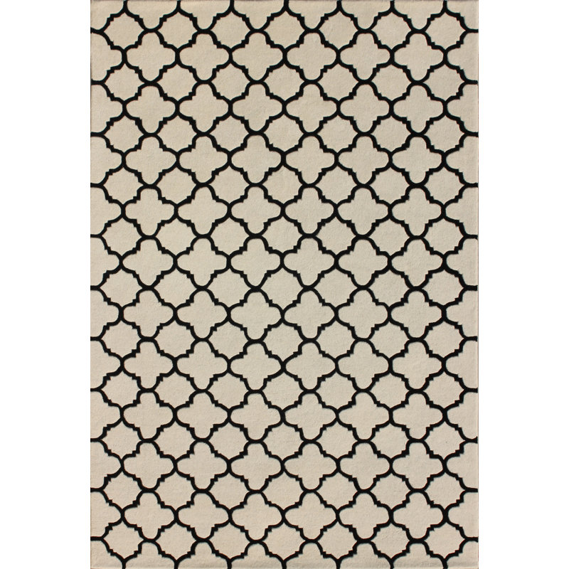 Vaughn Geometric Wool Hand Woven Area Rug, Rectangle 183 x 274 cm