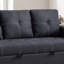 Canapé modulaire avec canapé-lit et canapé-lit capitonné en polyfibre noir