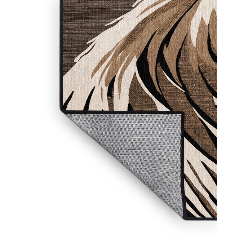 Washable Kori Bustard Wildlife Area Rug, Round 8'
