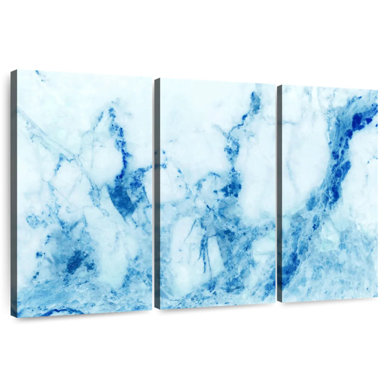 Alvord Marble Blue Abstract, 20" H x 33" W