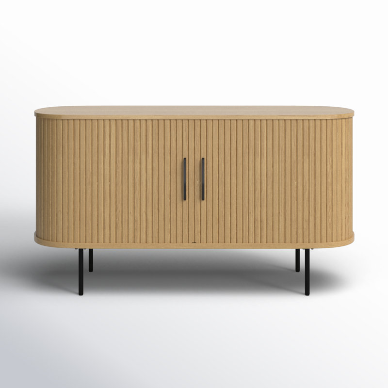 Iris 55'' Natural Oak Sideboard with Sliding Tambour Doors