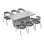 Katileya Stainless Steel Top Pedestal Base Dining Set