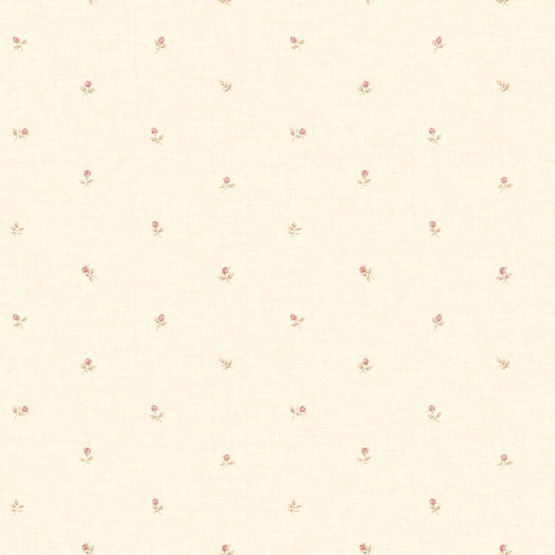 Devaughn 10m x 53cm Matte Wallpaper Roll, Cream/Pink
