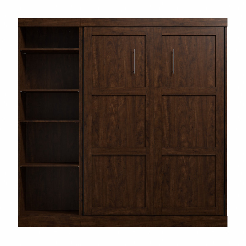 Lit escamotable avec rangement Arlex, Chocolat, Plein