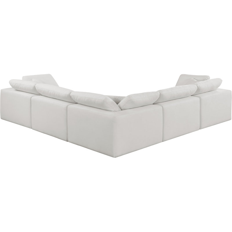 Hudhaifa Upholstered L-Shaped Sectional Reversible, Cream Linen Textured Fabric