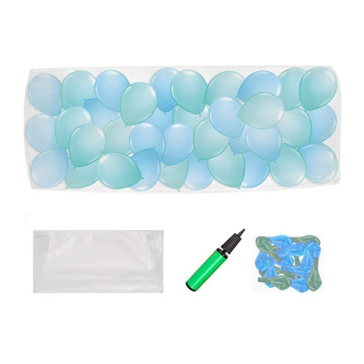 PMU New Year's Eve Party Balloon Drop Kit 100Pcs Assorted 9In, 5In Balloon With Hand Pump Pkg/1