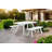 Jack Aluminum Outdoor Dining Table – Modern Patio Table with Rust-Free Frame, Polyresin Slatted Top for Water Drainage & Easy Assembly, White Powdered Coated Aluminum Frame & White Polyresin Top-1250006351