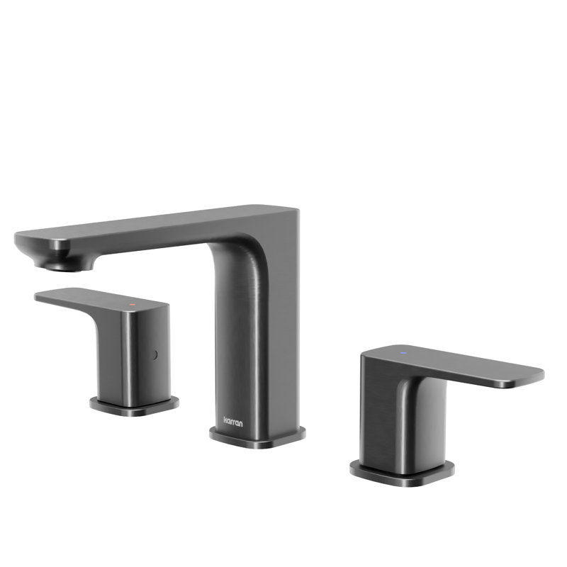 Venda Widespread 2-handle Bathroom Faucet with Drain Assembly, Gunmetal Gray