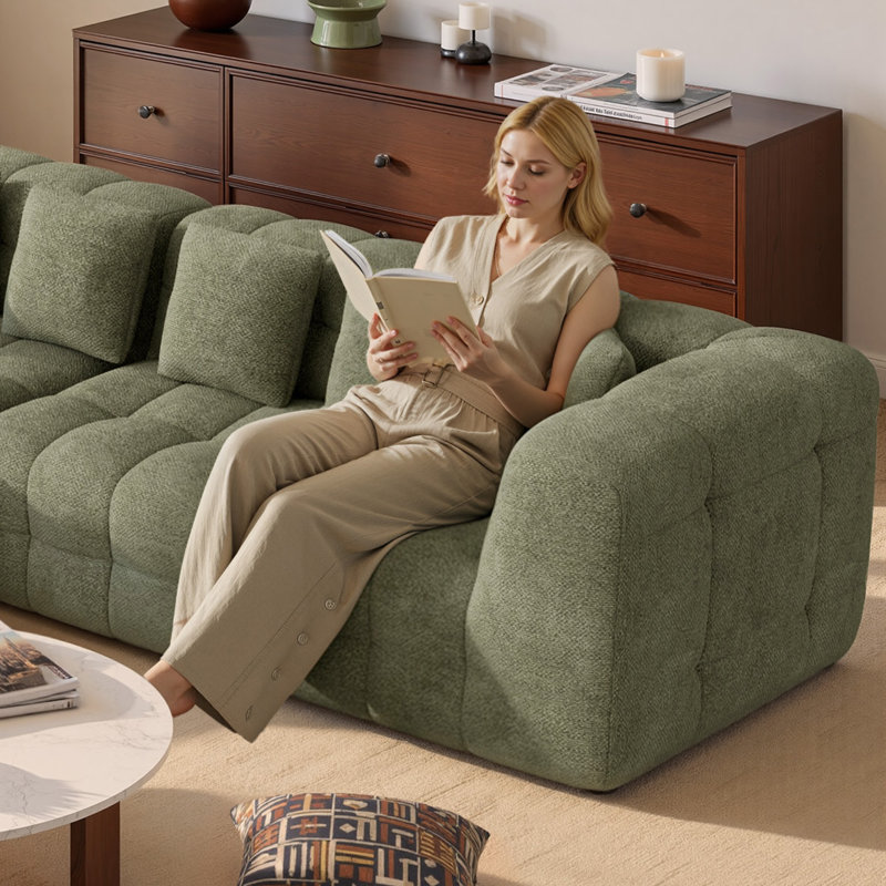 Canapé modulaire Boneless Couch, Polyester vert