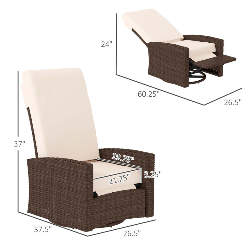 Chaise de salle à manger inclinable et pivotante Comfy, Blanc, crème