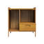 Bamboo Nightstand with Drawer, Open Side Compartment