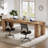 86.61 Inches Long Computer Desk, Double Wood Office Desk-1732249067