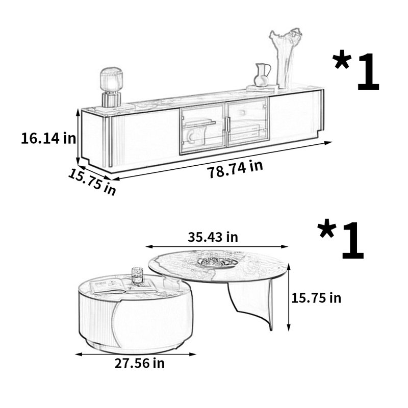 Ensemble de meuble télé moderne et simple