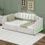 Lit de jour simple rembourré extensible de taille XL avec deux tiroirs de rangement et lumière DEL, lit de jour simple TG à très grand lit-115194936