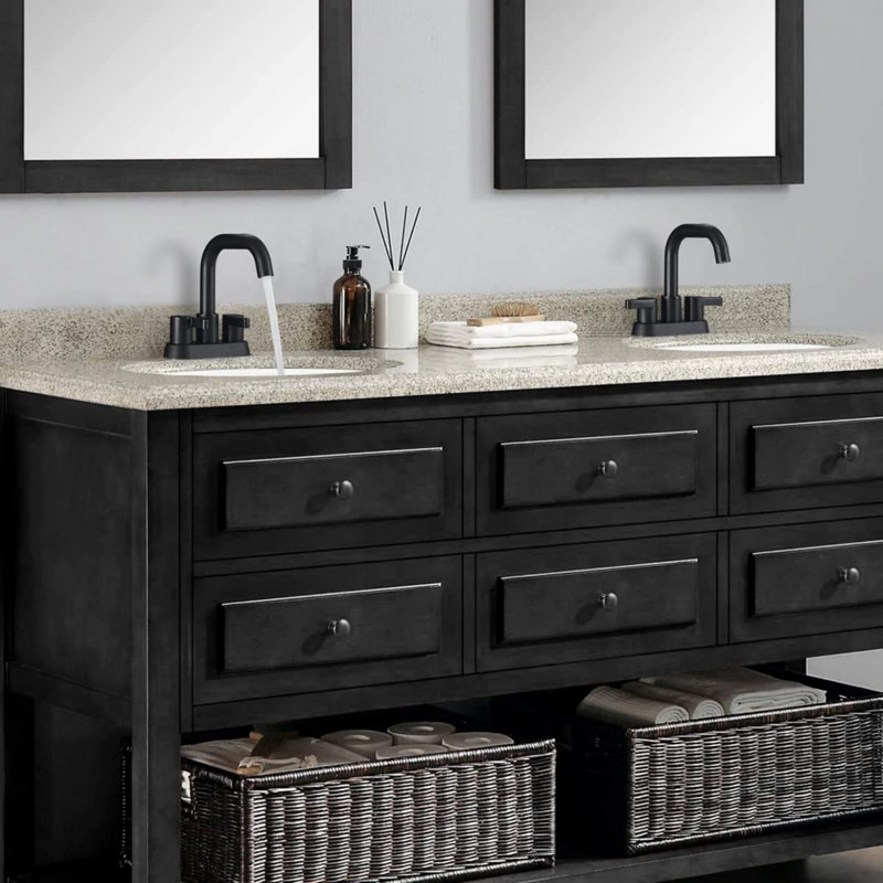 Bathroom faucet with 360 degree turn spout, Matt Black