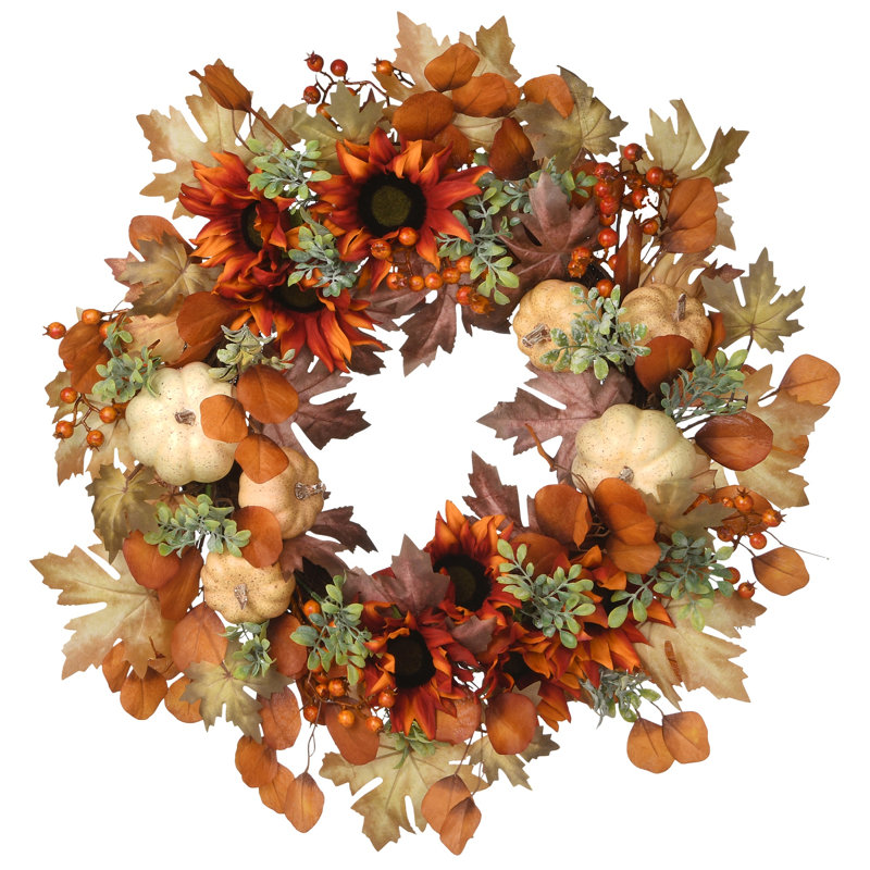 Couronne de tournesol d'automne 24 po