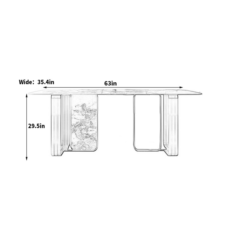 Kerryn Dining Table, 29.5"H x 63"L x 35.4"W