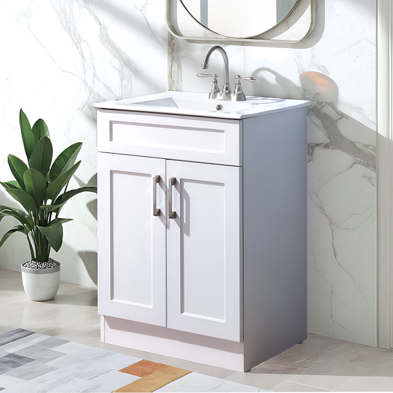 Meuble-lavabo simple 24 po avec plateau en céramique