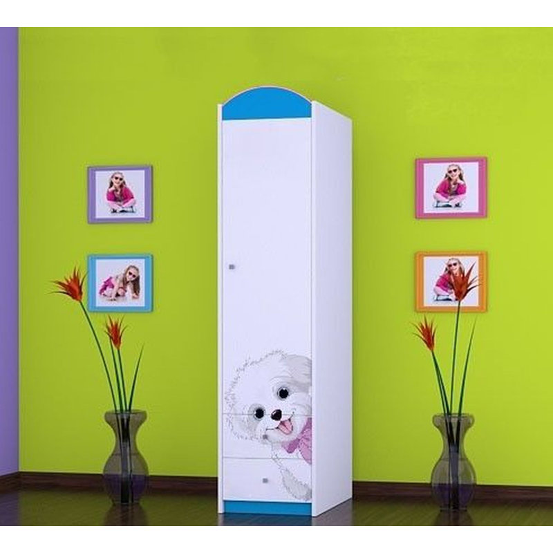 Burnestown 1 Door Wardrobe, Blue