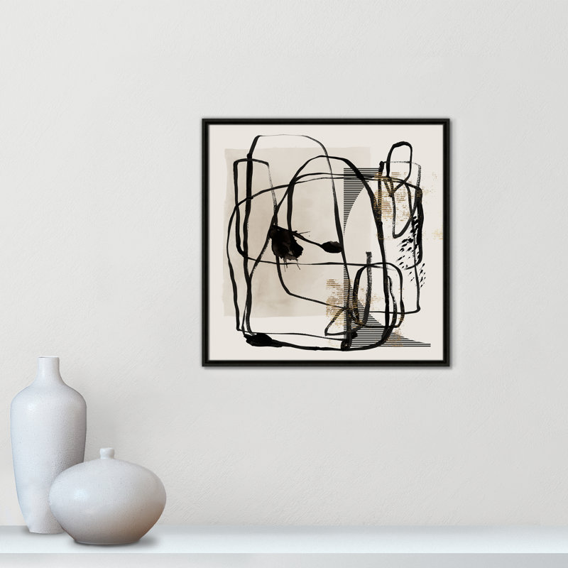 «Blot I» par Isabelle Z, Toile avec cadre, L 25,5 po x H 25,5 po, Espresso Floater