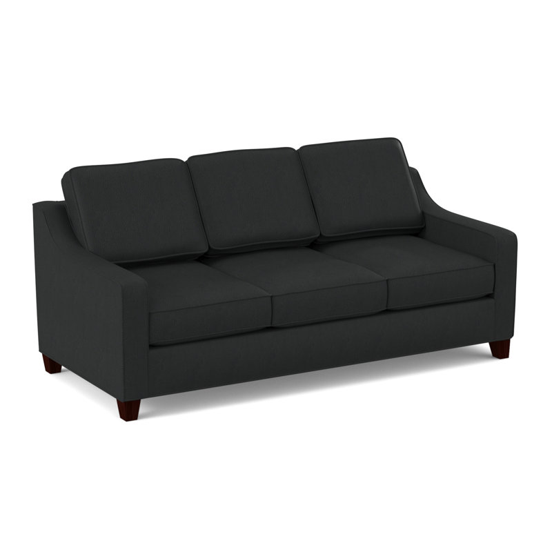 Clark 82" Square Arm Sofa with Reversible Cushions, Empire Mahogany, Dillon Black