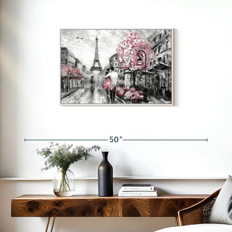 Rose Paris, Cadre flottant blanc, 31 po x 21 po