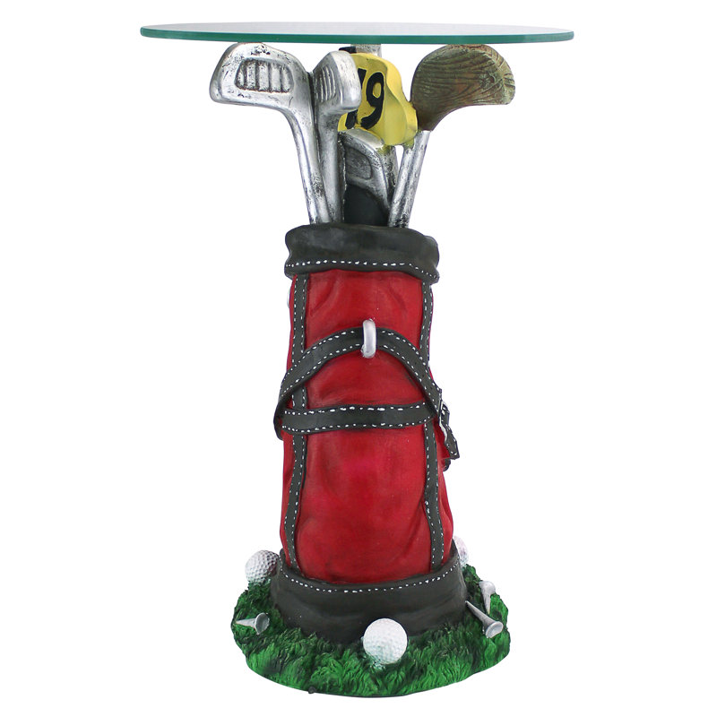 On Par Golf Bag Sculptural Glass Side Table