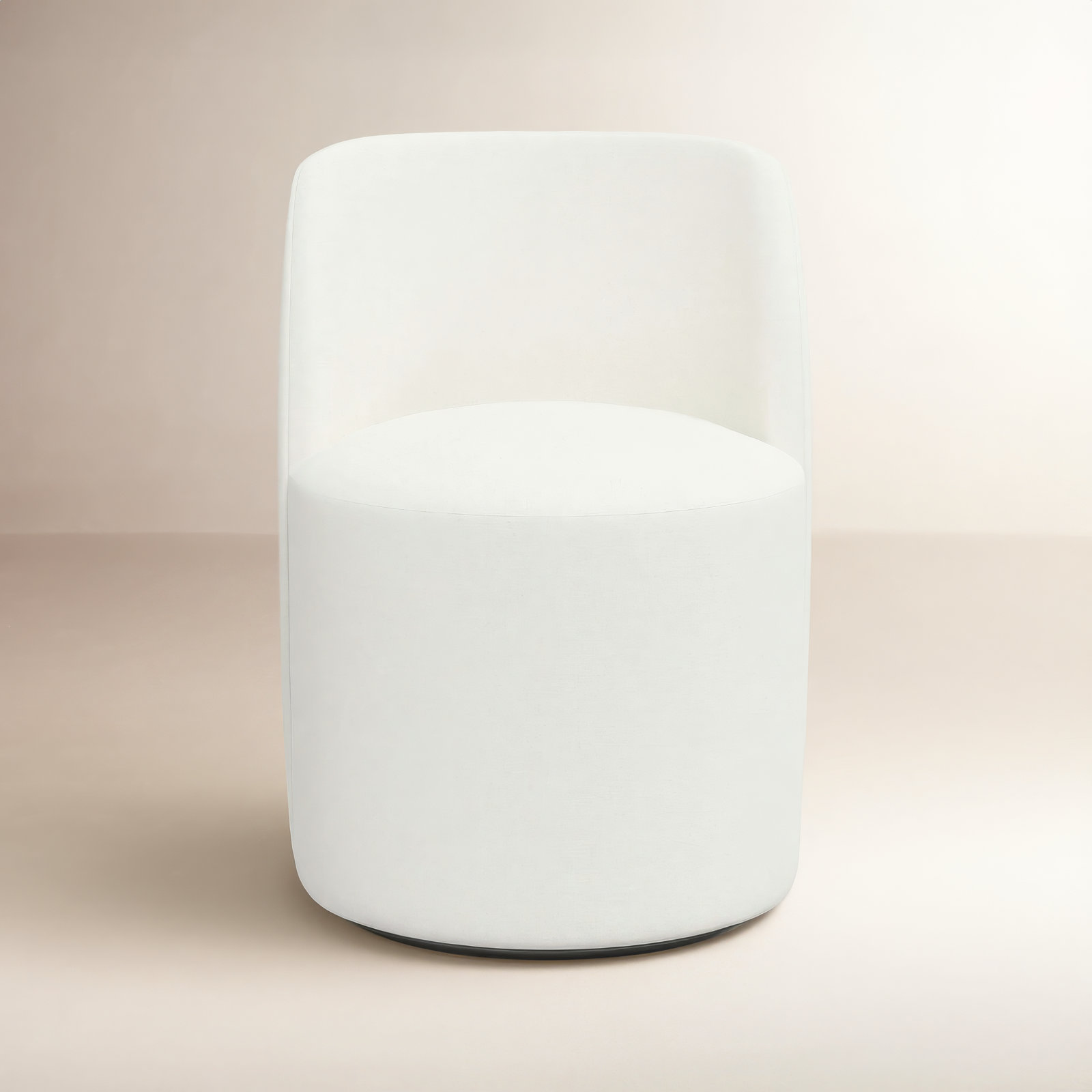 Begonia Swivel Dining Chair, Zuma White Textured Linen