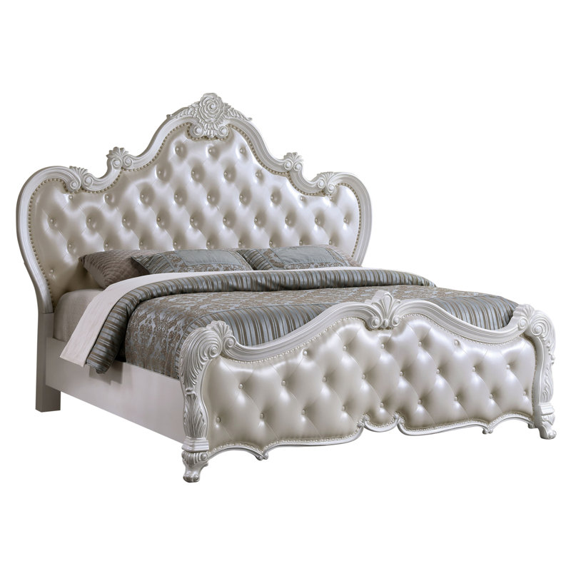 Telven Bed, White/Beige, Queen
