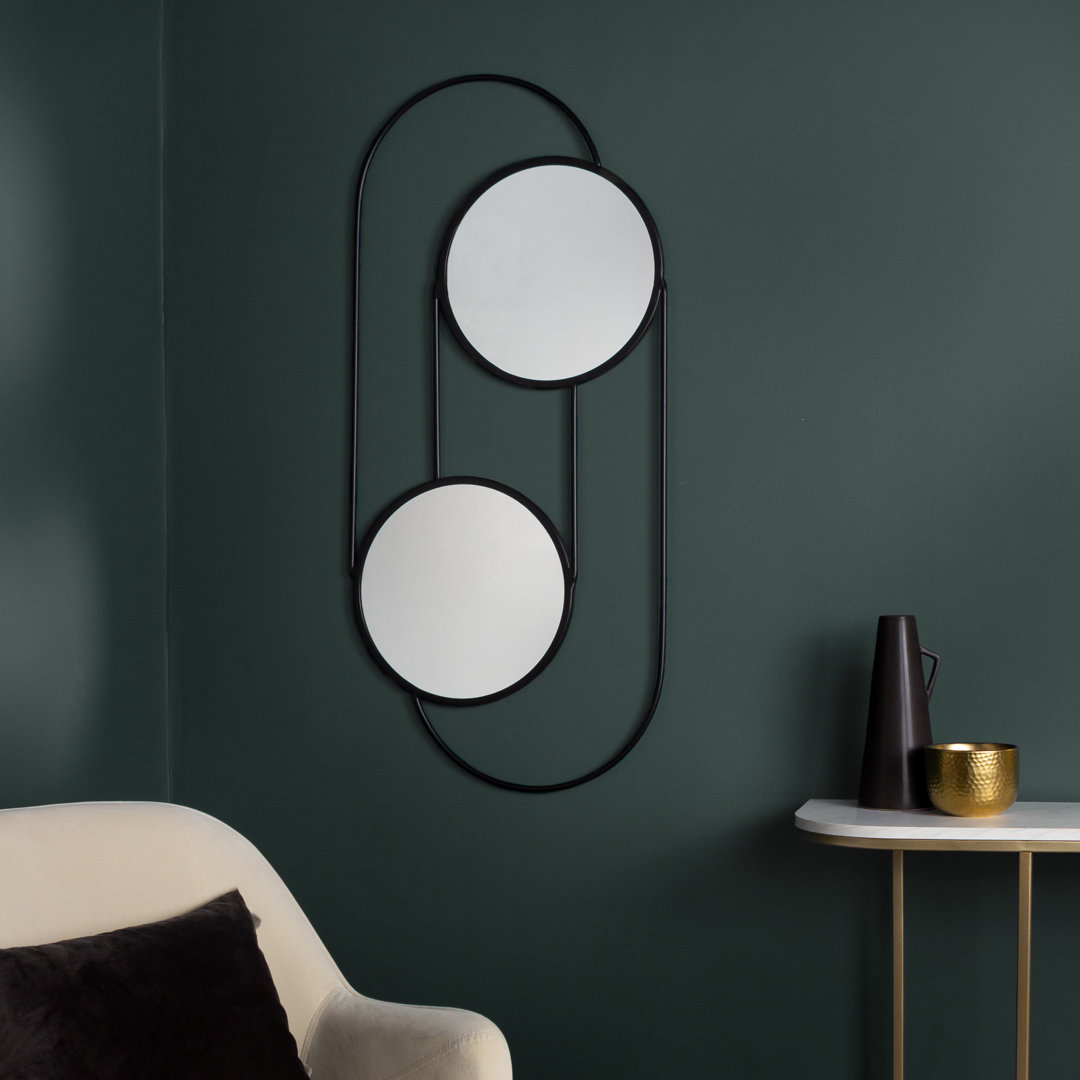 Round Metal Wall Mounted Accent Mirror