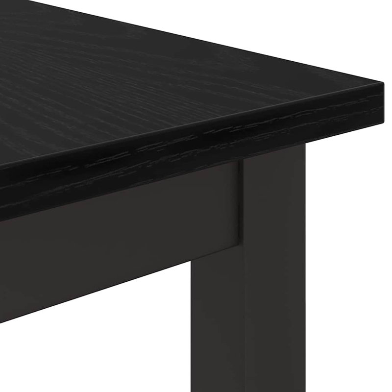 Metal Base Writing Desk, Black Oak