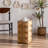 Three-Dimensional Embossed  Pattern Design Retro Side Table,Retro Wooden Nightstand