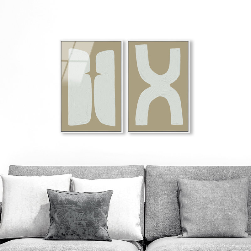 Opposite Lovers Set Set by Oliver Gal, White Floater Frame, 17"H x 25"W