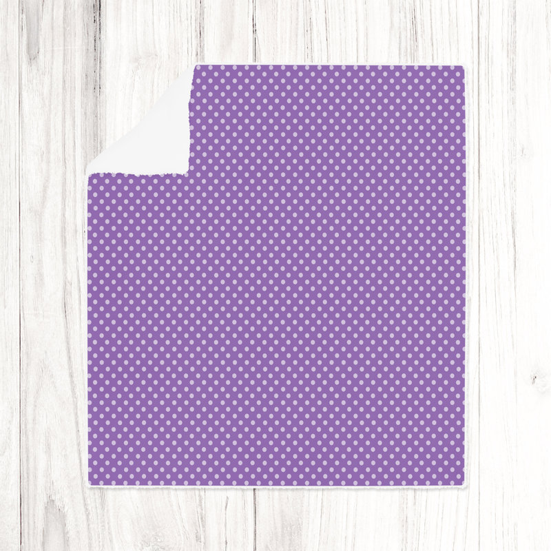 Jeté , L 50 po x L 60 po, Mauve, À pois