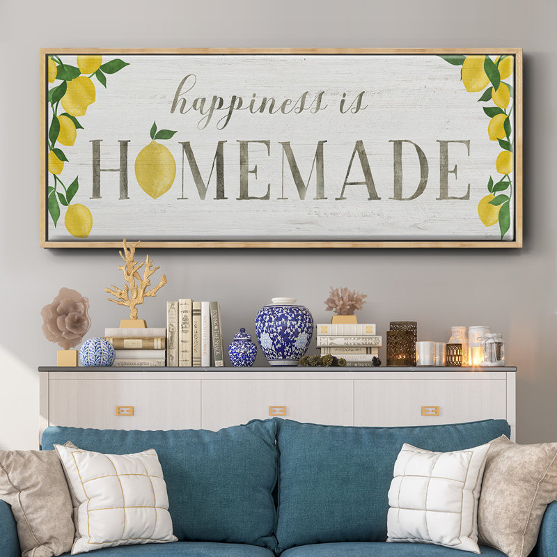 Homemade Lemons- Framed Canvas, 8" H x 20" W