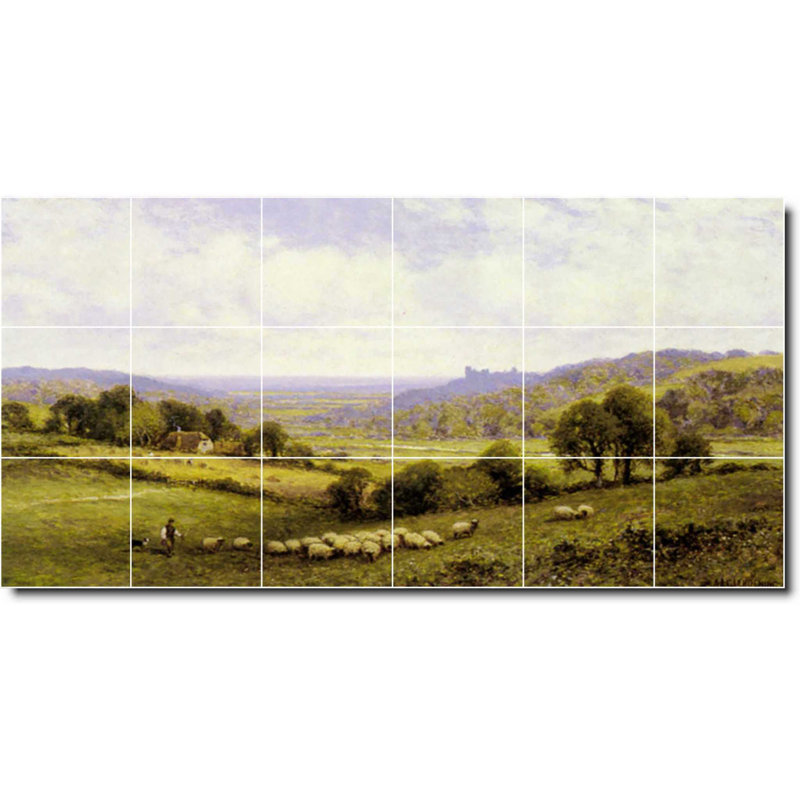 Carreau de céramique décorative 48 po x 24 po 8 po x 8 po, Paysage 03592