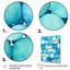 «Turquoise Circular Matrix Symmetry», art mural moderne sur toile géométrique-74449869-74449872