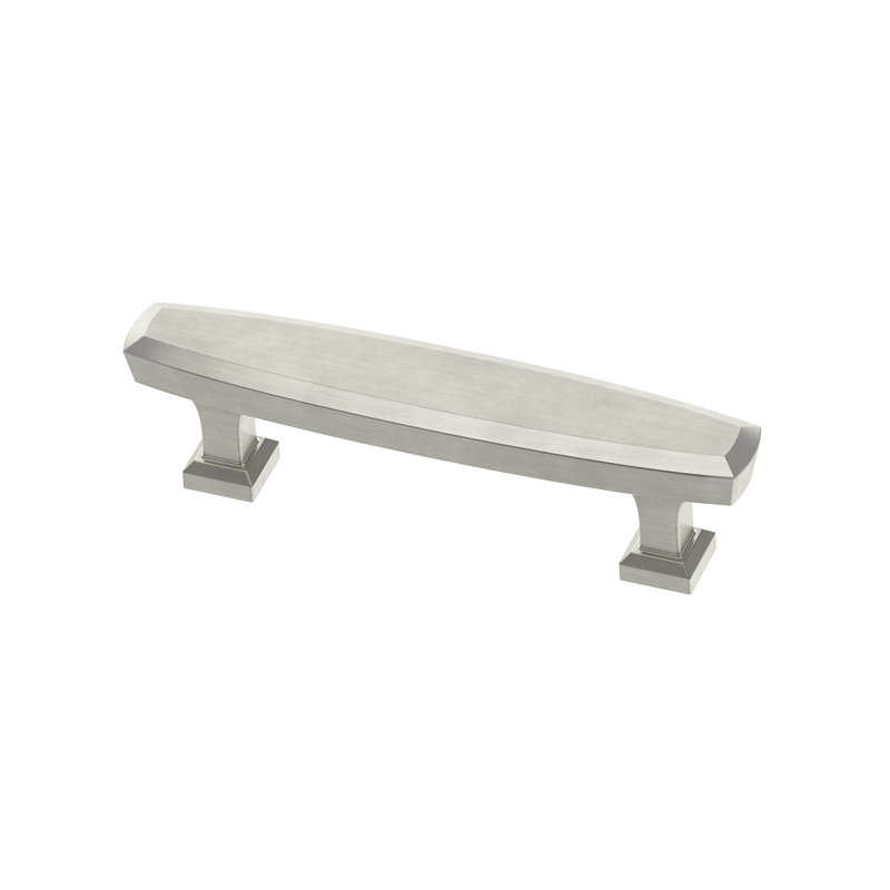 Beveled 3" Center to Center Bar pull, 3", Satin Nickel